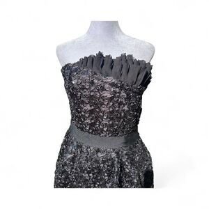 MM Couture Black Strapless Sequin Dress – Size Large